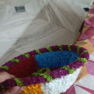 Handwoven Decorated Basket