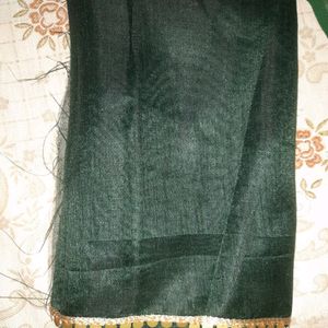 Pure Gorgette Saree With Gold Border And With Blouse Piece