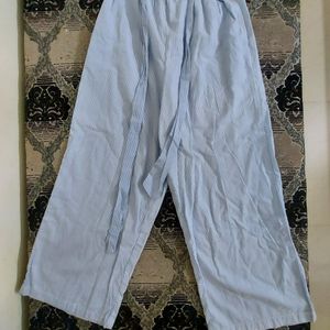 Blue Striped Cotton Pants