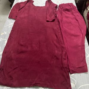 Maroon Colour Kurta Set