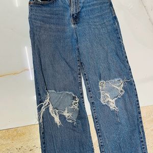 Ripped Wide Leg Jeans