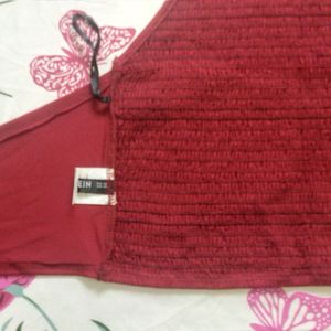 Tie Back Burgundy Crop Top