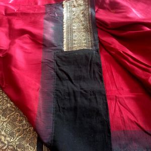 Pure Kanjieevaram Silk Saree Black & Maroon