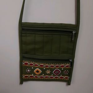 Olive Green Handmade Sling Bag