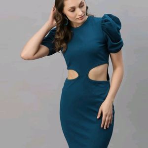 Selvia Women Bodycon Blue Dress