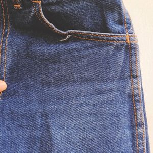 Navy Blue Straight Leg Jeans