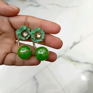 Green Hollywood Style Earrings