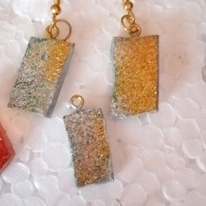 Resin Base  Earring With Pendent