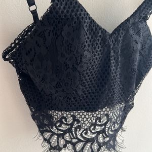 Lace Back Tie Knot Padded Bralette