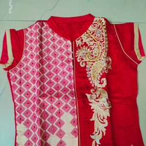 Golden Red Colour Kurta Set