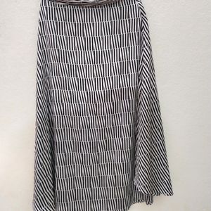 White Black Striped Long Skirt