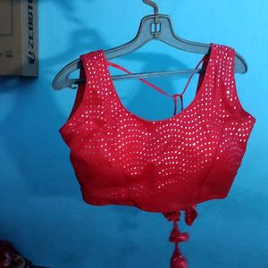 🔴Mirror Design Red Blouse  For Women