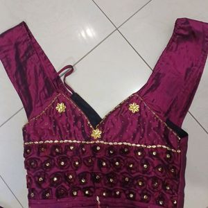 Wine Coloured Rose Frock