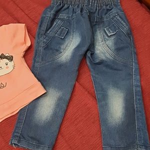 Jeans N Crop Top For Baby Girl