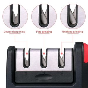 Manual Red Knife Sharpener 3 Stage Sharpening Tool