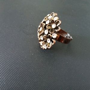 Black Diamond Flower Ring
