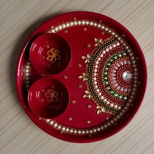 💫Handmade Stainless Steel Pooja Thali Set