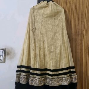 Beige And Black Lehanga