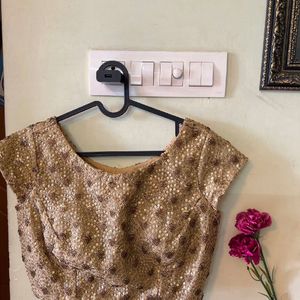 Gold Net Embroidery Blouse