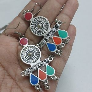 Oxidized Silver Navratri N Boho Jewelry Set