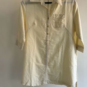 Casual Lemon Shirt With Knot In Back