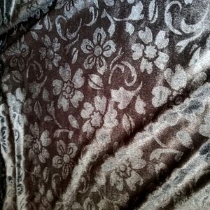 Black Shaneel (Velvet) Plazo Kurti Fabric Material