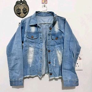 Combo Of Denim Jacket And Woolen Top