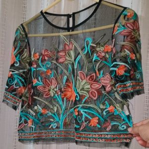 Embroidery Net Top