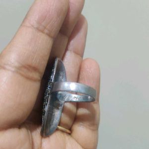 92.5 Silver Marcasites Long Ring