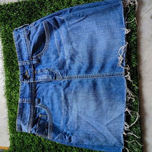 rugged denim skirt