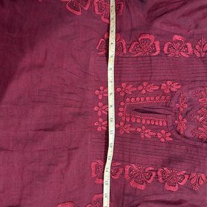 Maroon Chinkankari Half Kurta