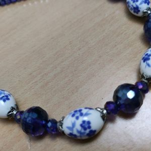 Foreign Beaded Necklace Set (Royal Blue)