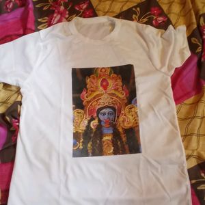 T Shirt White Colour Ma Kali Photo Print