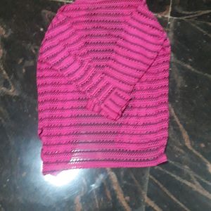 Pink Color mesh Shrug