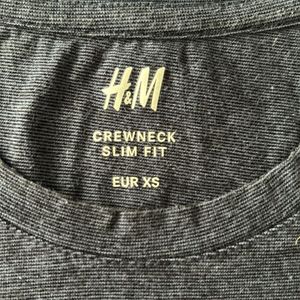 H&M Crew Neck Slim Fit Full Sleeves T Shirt