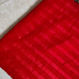 Elegant Red & Blue Border Saree