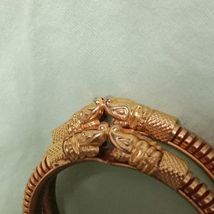 2 PCS  Delicate Antique Gold Plated Bangles