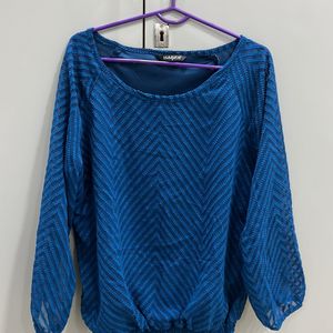 Blue Self Design Top