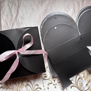 Black Paper Gift Box - 2 Piece with ribbon