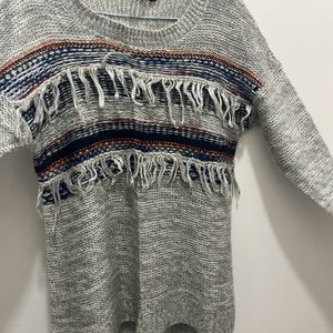 Grey Pullover High Low Style