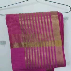 Megenta(Pink) Color Cotton Saree