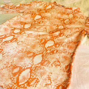 MNG Orange Snake Skin Top