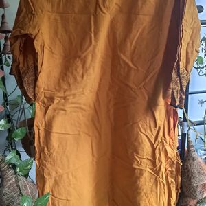 Rangmanch Brand  Yellow Printed Short Kurti