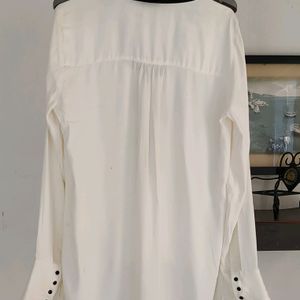 Zara White Button Up Blouse