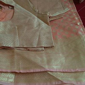 Cotton Silk Saree With Stiched Blouse