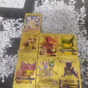 Pack Of 7 Golden Pokemon Cards At Low Price
