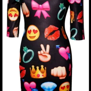 Emoji Fun full Dress in Black party wear wore twis