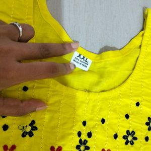 New Yellow And Black Kurta Set