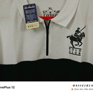 Brand New With Tags Black & White POLO TSHIRT - XL