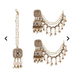 Beautiful Heavy Jhumka With Mangtika Set